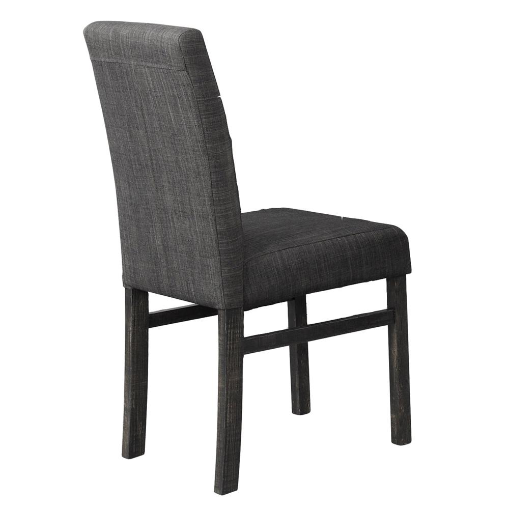 Vitaliya Black Charcoal Linen Side Chairs, Set of 2. Picture 2