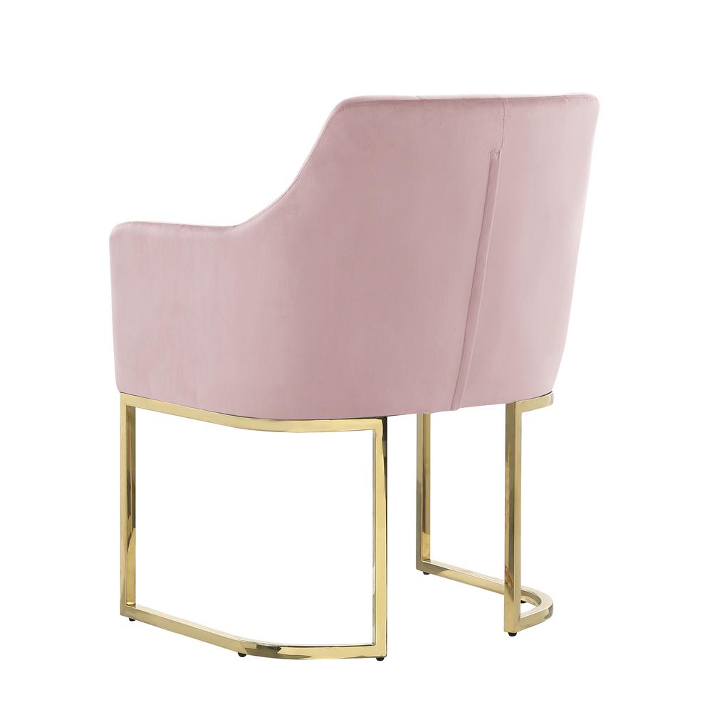 Lana Pink Tufted Velvet Arm Chair in Gold. Picture 2