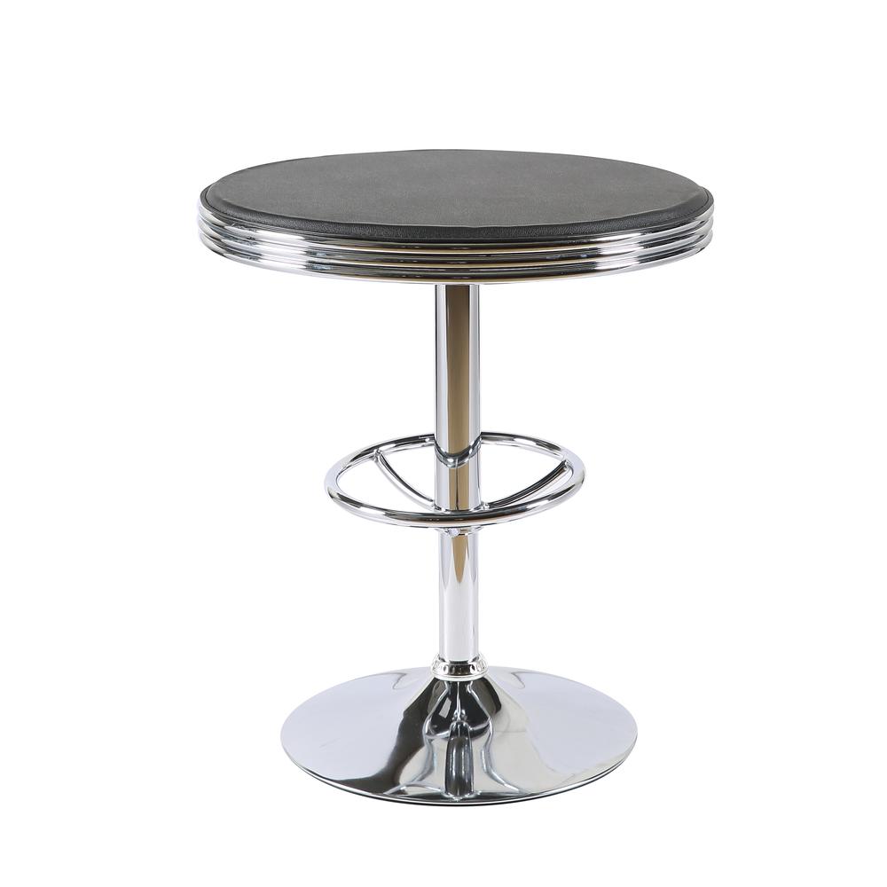 Best Master Furniture California 25" Metal Swivel Bar Table in Black/Chrome. Picture 1