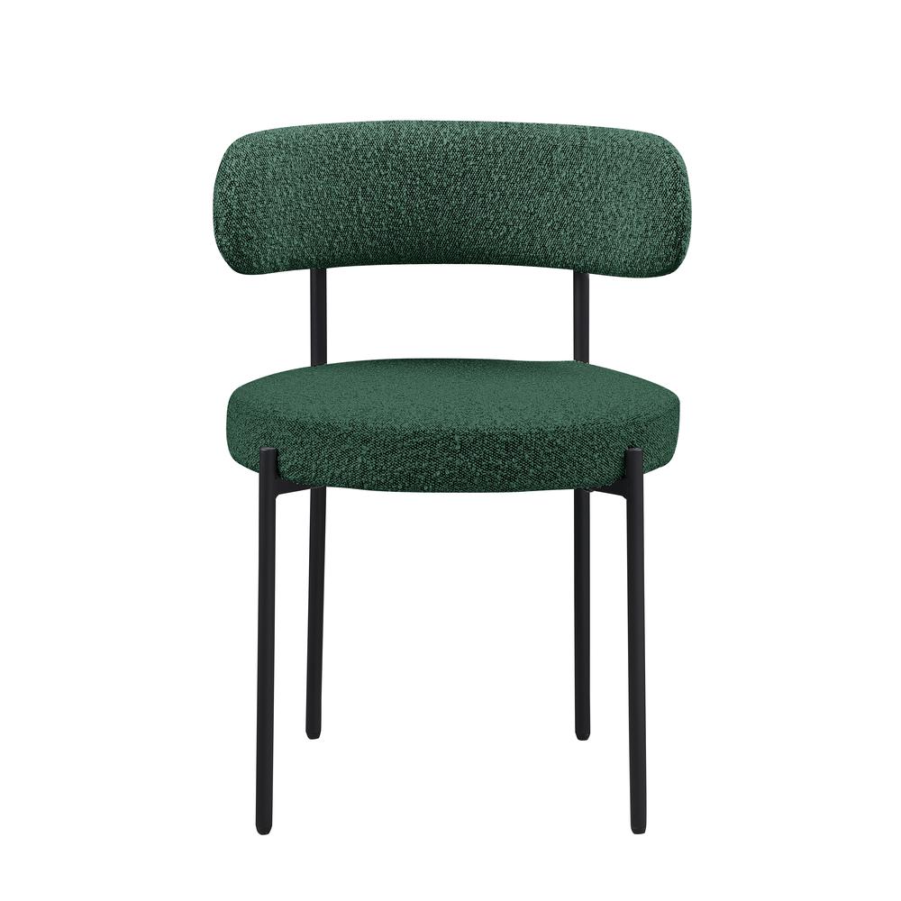 Drexel Boucle Fabric Green Dining Chairs (Set of 2). Picture 2