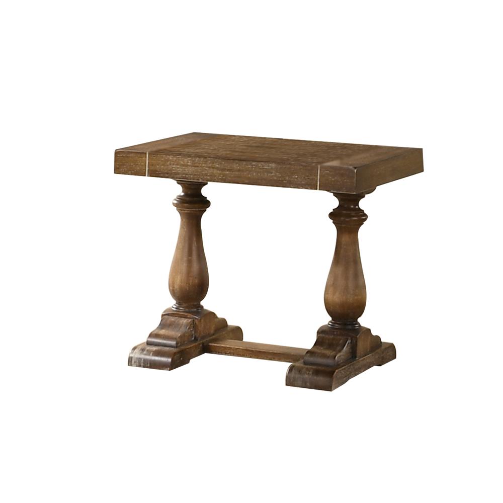 Best Master Furniture Amy 27" Transitional Wood End Table in Driftwood. Picture 1
