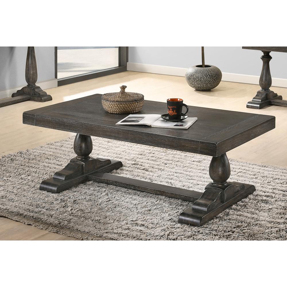Best Master Furniture Amy 52" Transitional Wood Coffee Table in Dove Gray. Picture 2