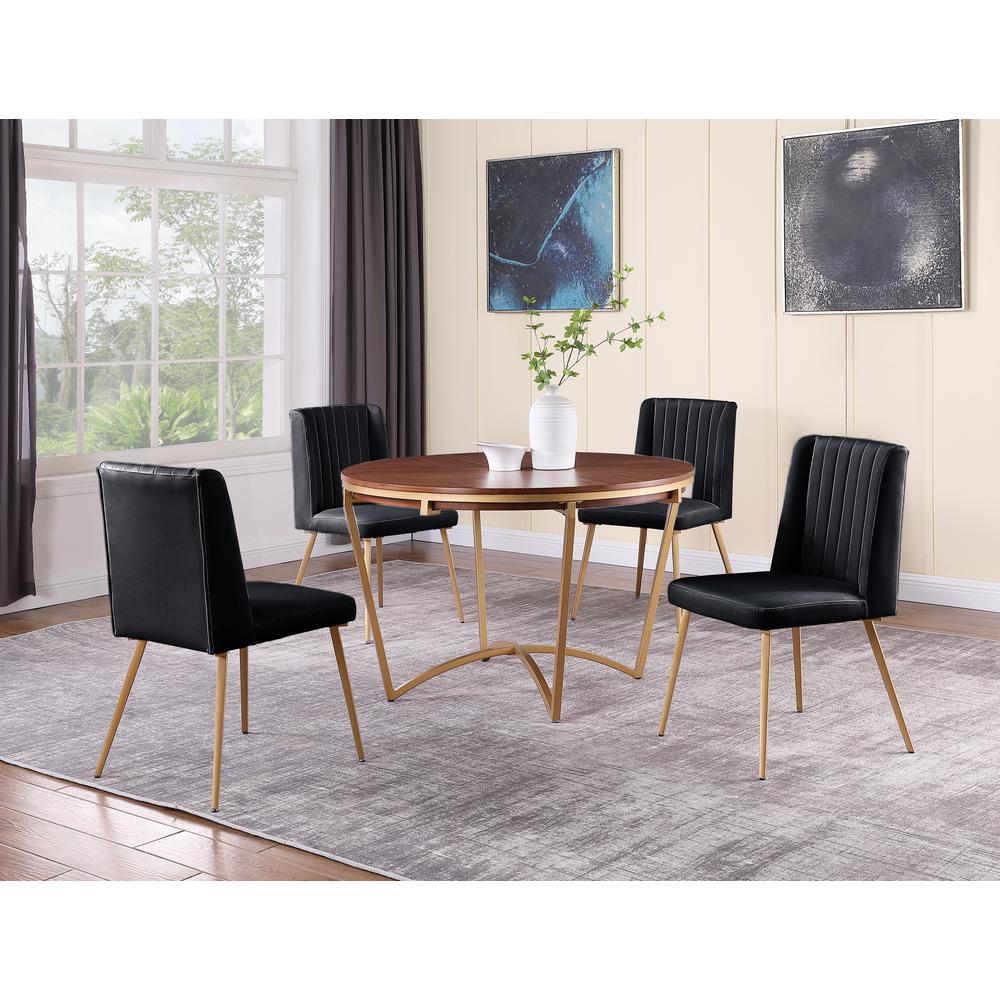 Newport 5-piece Round Dining Set in Black. Picture 2