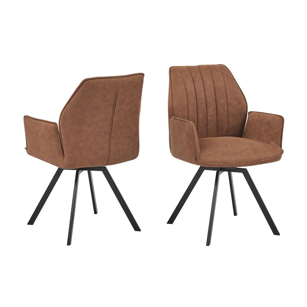 Chidimma Polyester Swivel Arm Chair, Set of 2, Beige. The main picture.