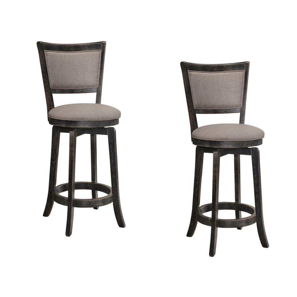 Best Master Furniture Maria 29" Transitional Wood Bar Stool in Gray (Set of 2). Picture 1