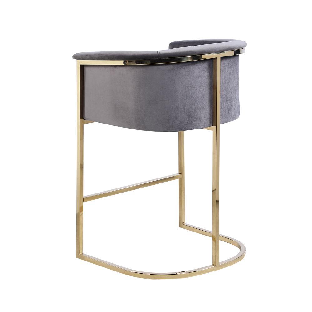 Lexie Gray Bar Stools with Gold Base(Set of 2). Picture 3