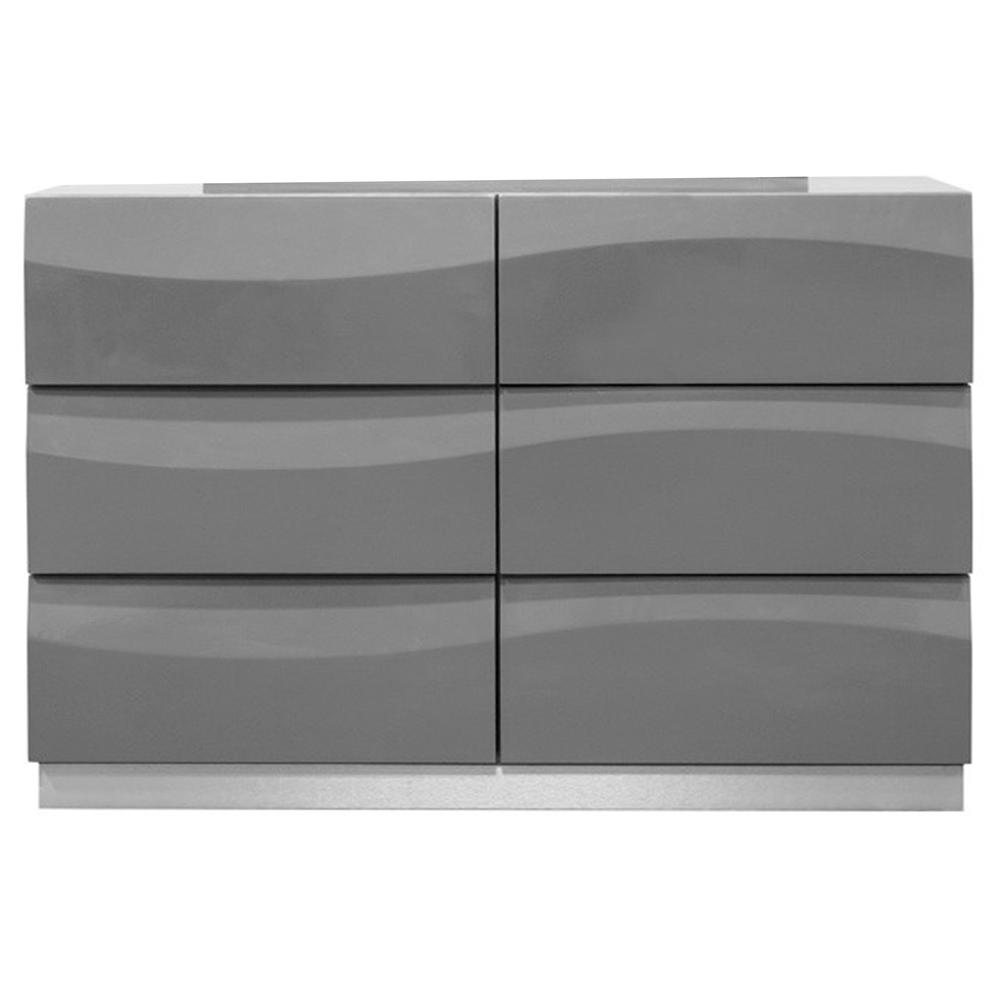 Leon Modern High Gloss Dresser in Gray. Picture 2