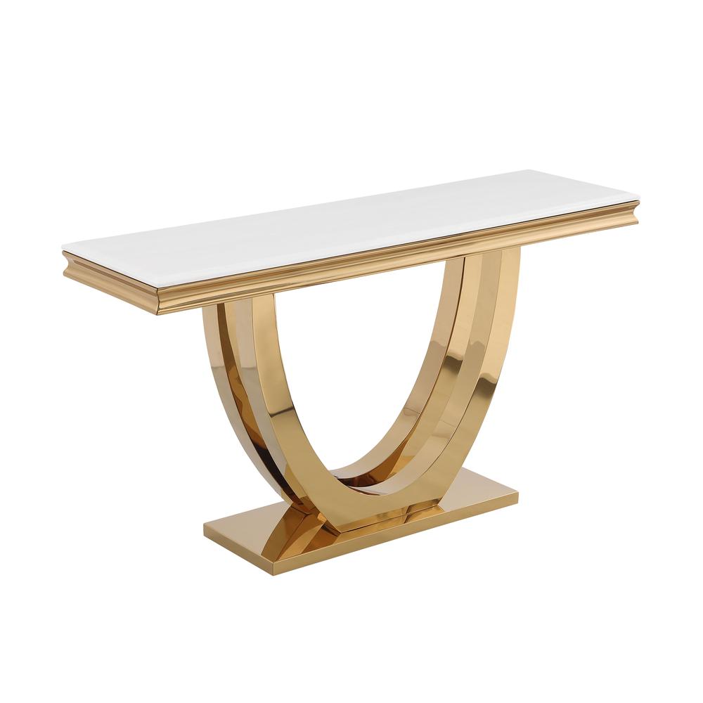Danis Stone Marble Laminate Gold Sofa Table. Picture 1