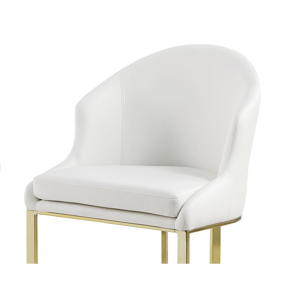 Itoro White with Gold Faux Leather Dining Chairs, Set of 2. Picture 2