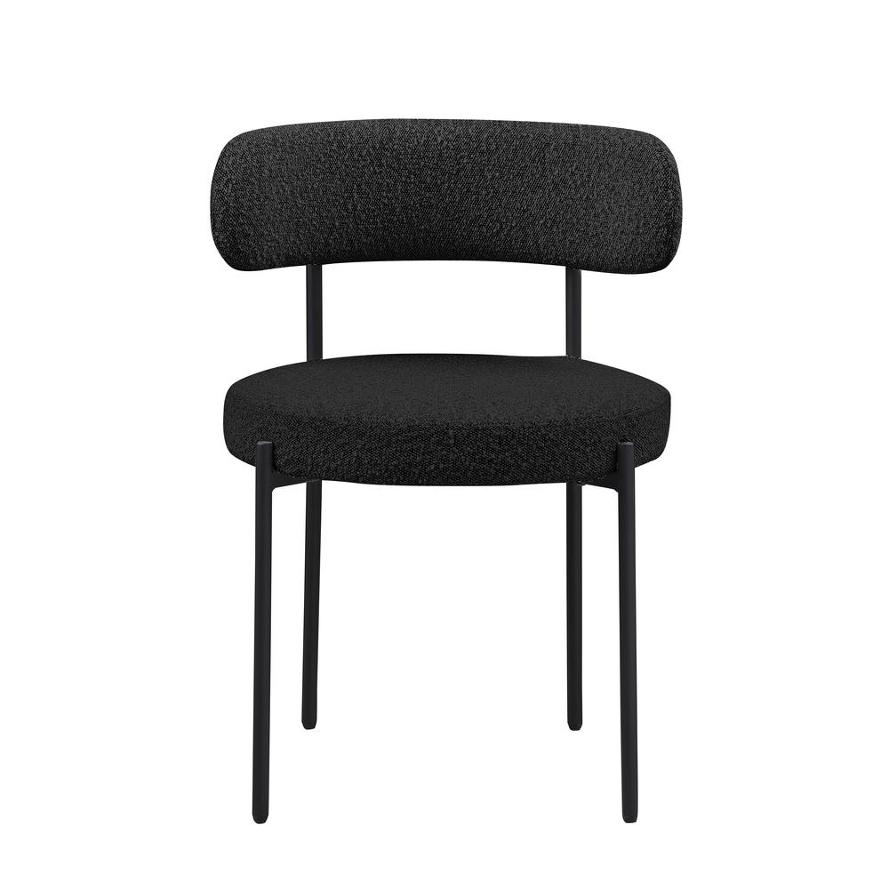 Drexel Boucle Fabric Black Dining Chairs (Set of 2). Picture 2