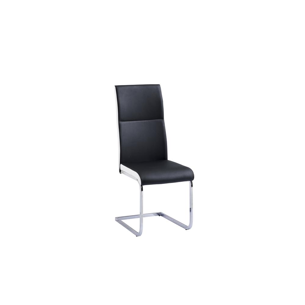 Ajay Modern Faux Leather Dining Chairs, Set of 2, Black. The main picture.
