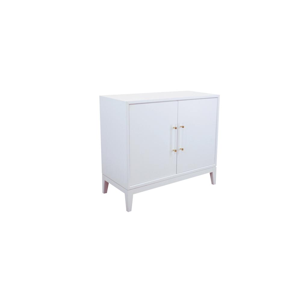 Best Master Furniture Orbis 38" Modern Wood Cabinet in White Lacquer. Picture 1