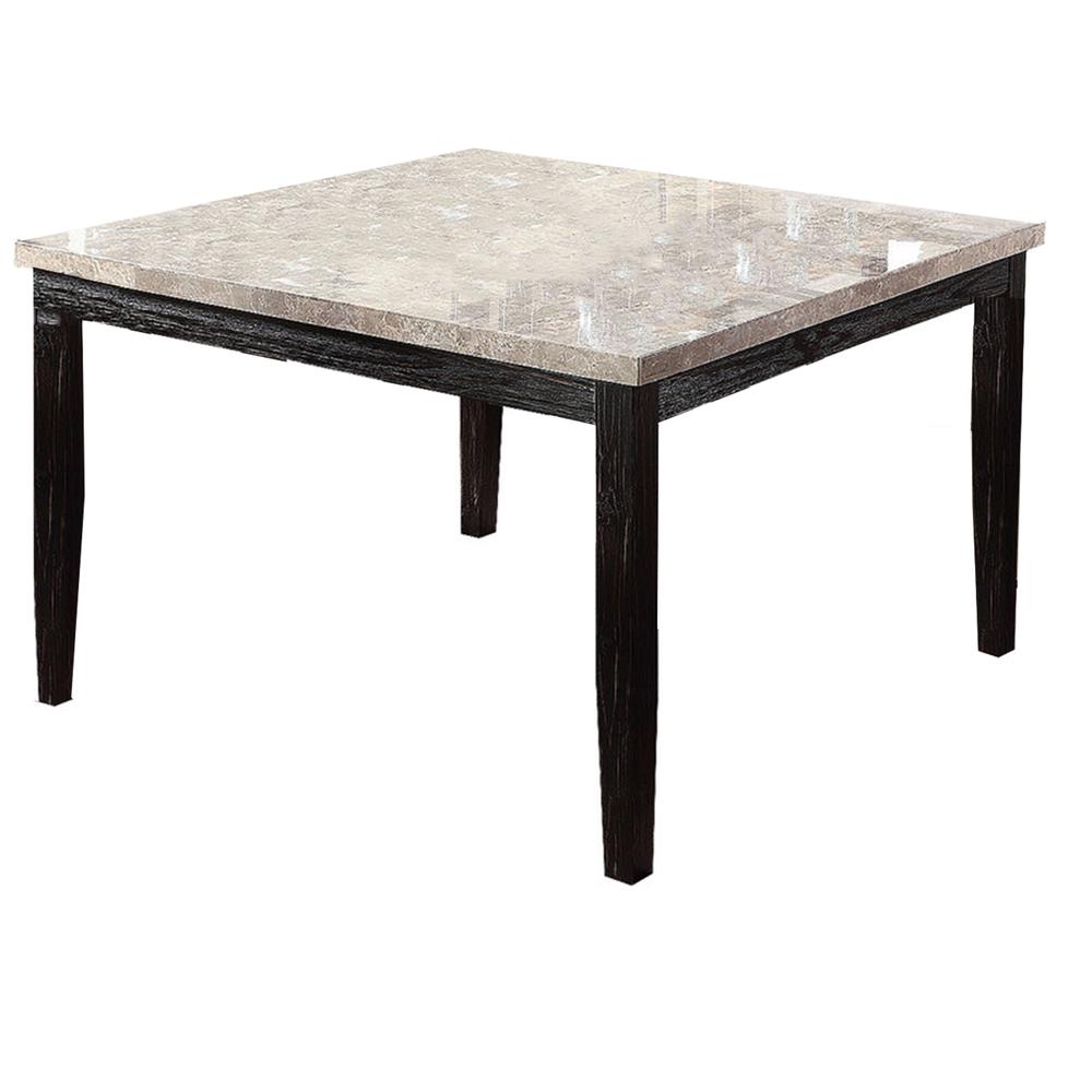 Celeste Faux Marble/Wood Counter Height Table in Antique Black. Picture 1