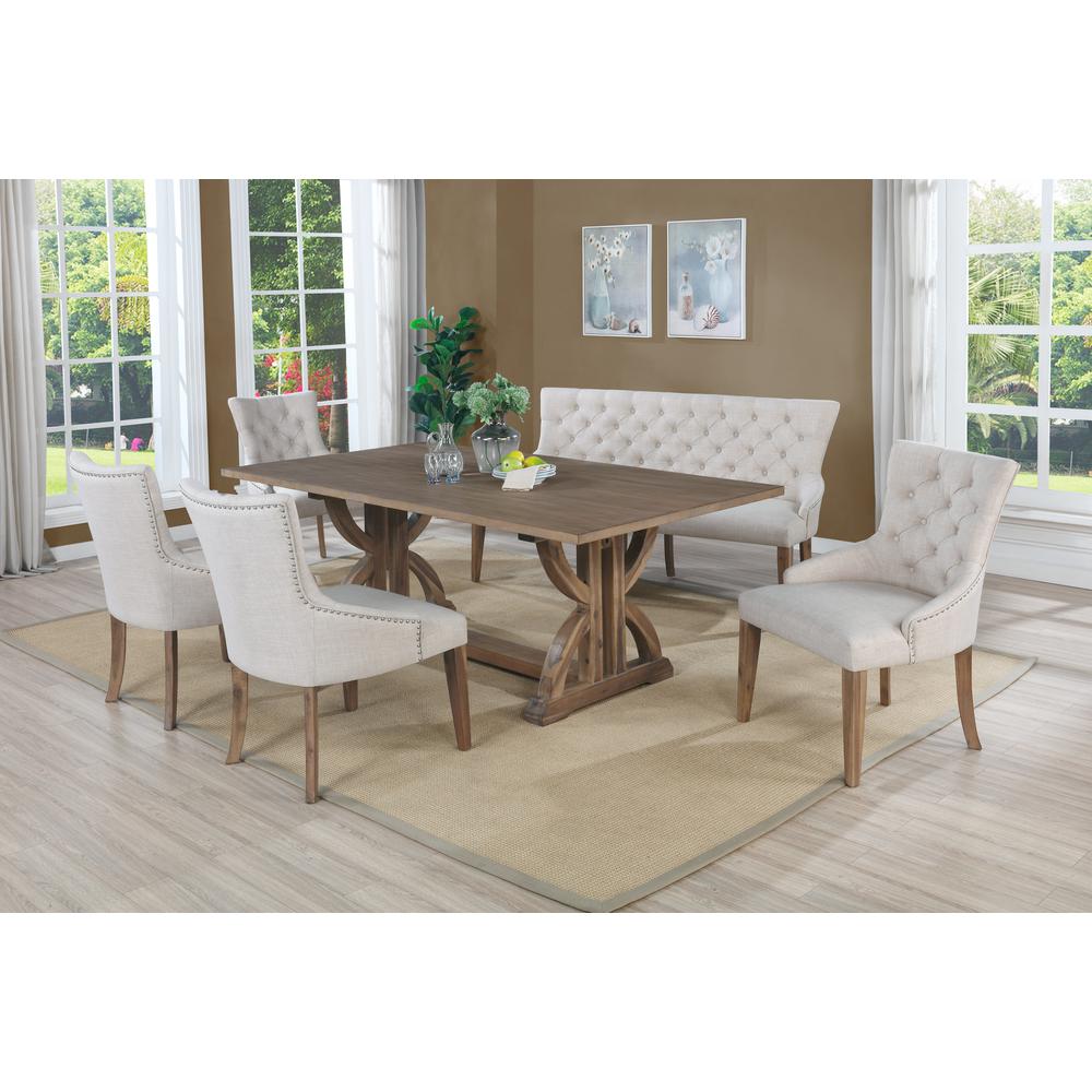 Zoey Rustic Oak Rectangular Dining Table. Picture 2