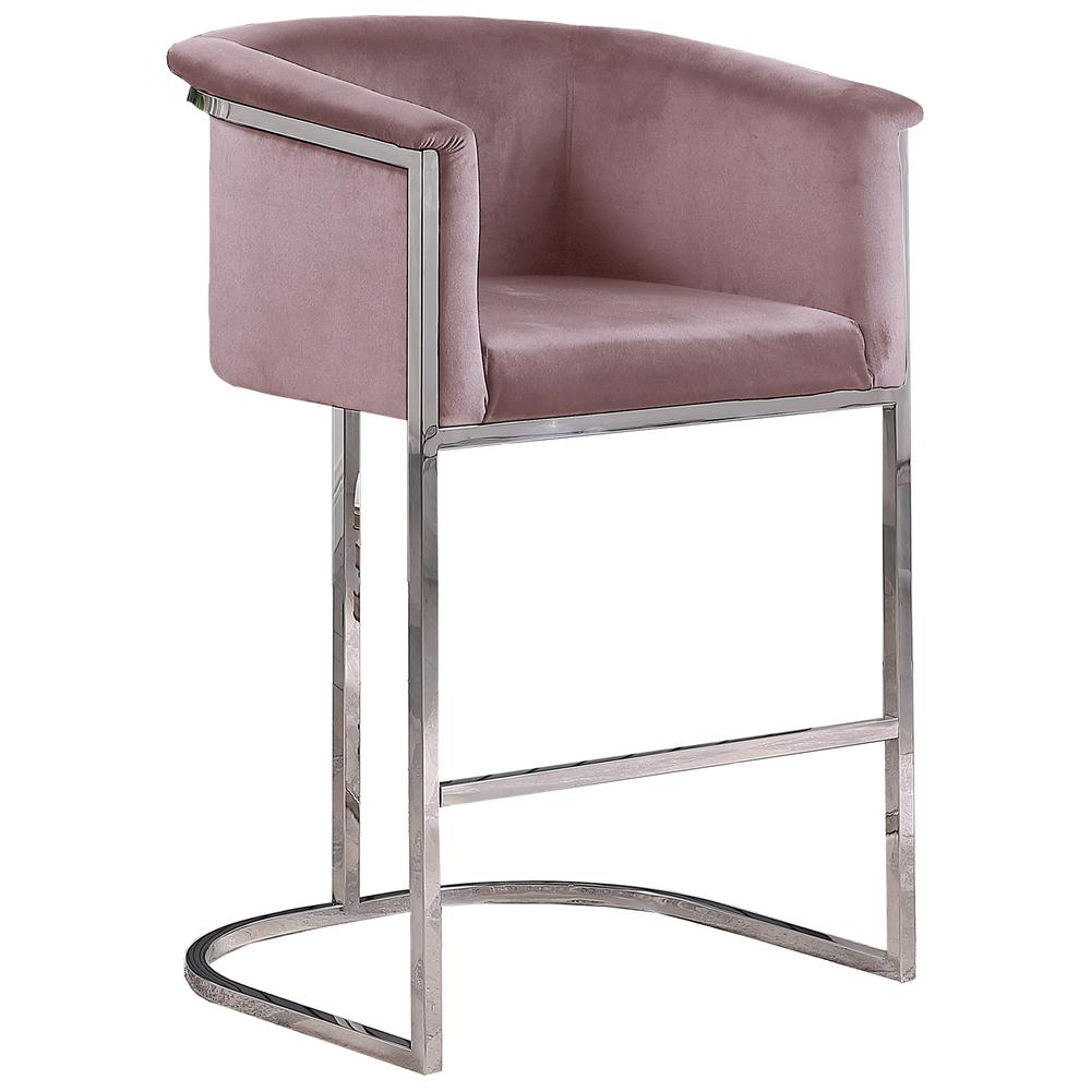 Lexie Pink Bar Stools with Silver Base(Set of 2). Picture 1