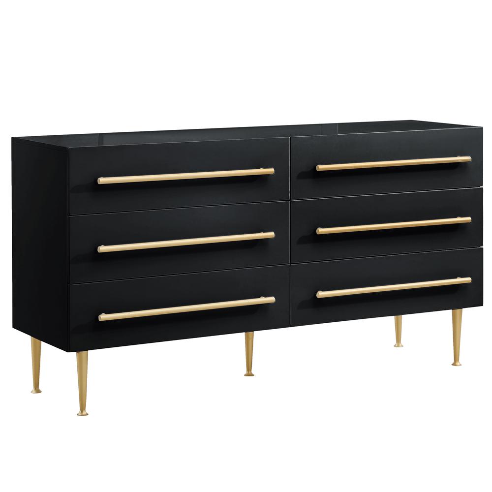 Bellanova Black Dresser with Gold Accents. Picture 1