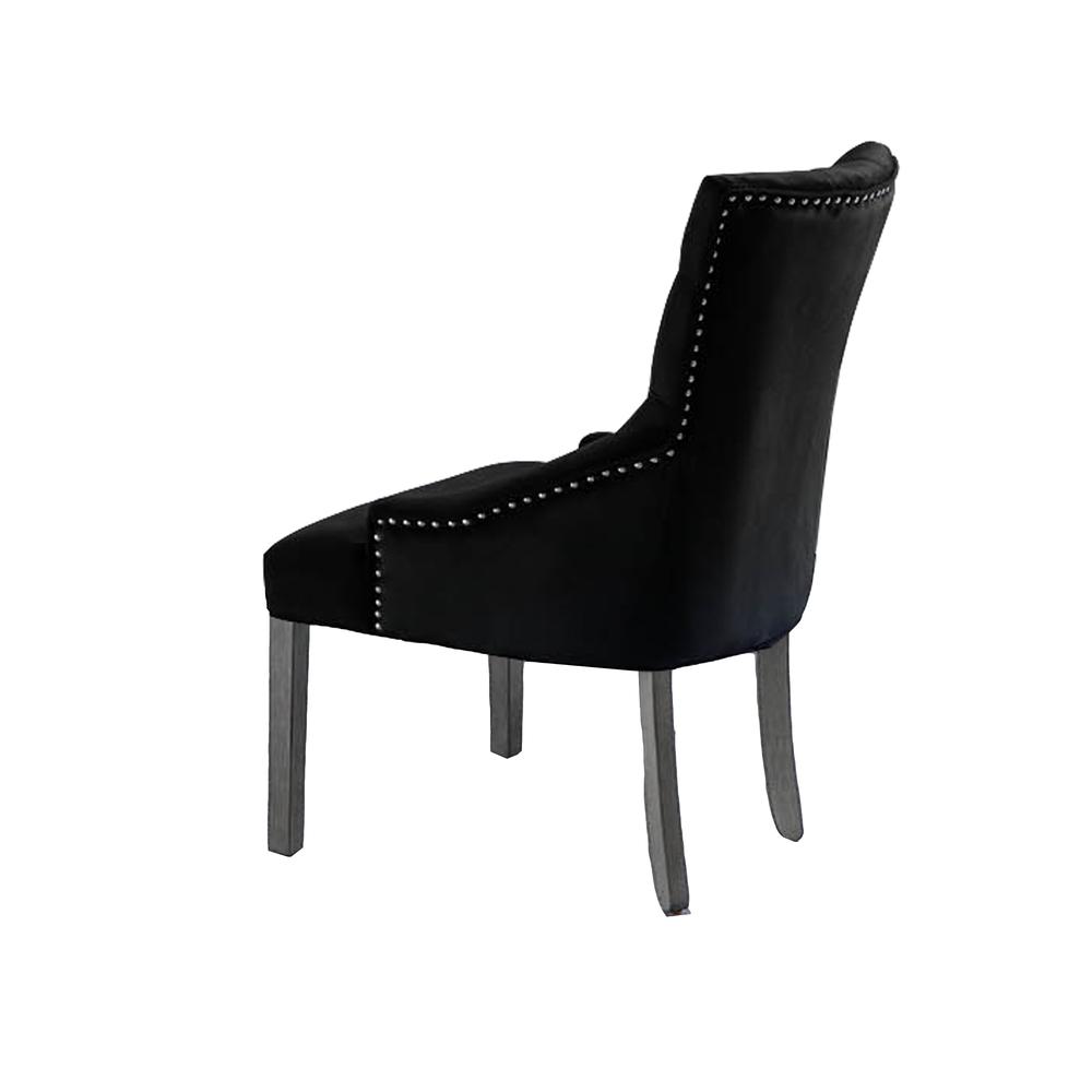 Jameson Velvet Upholstered Dining Chairs in Black (Set of 2). Picture 2