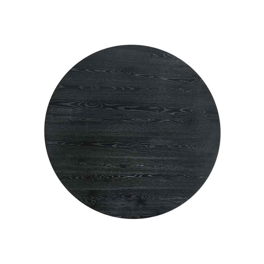 Terra Ebony Black Round Dining Table. Picture 2