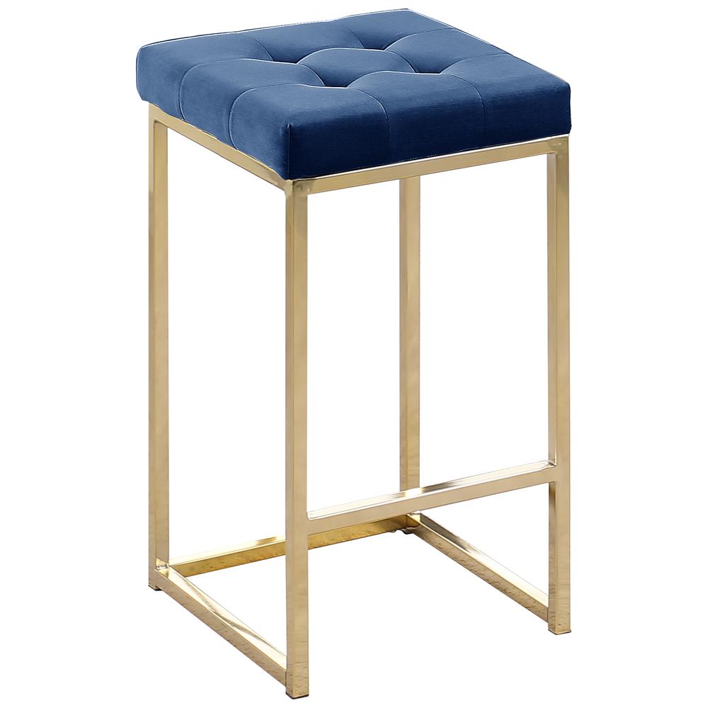 Jersey Gray Velvet Counter Height Stool in Gold (Set of 2). Picture 1