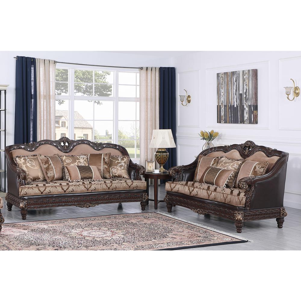 Marquess 2-Piece Traditional Hazelnut Sofa and Loveseat Set. The main picture.