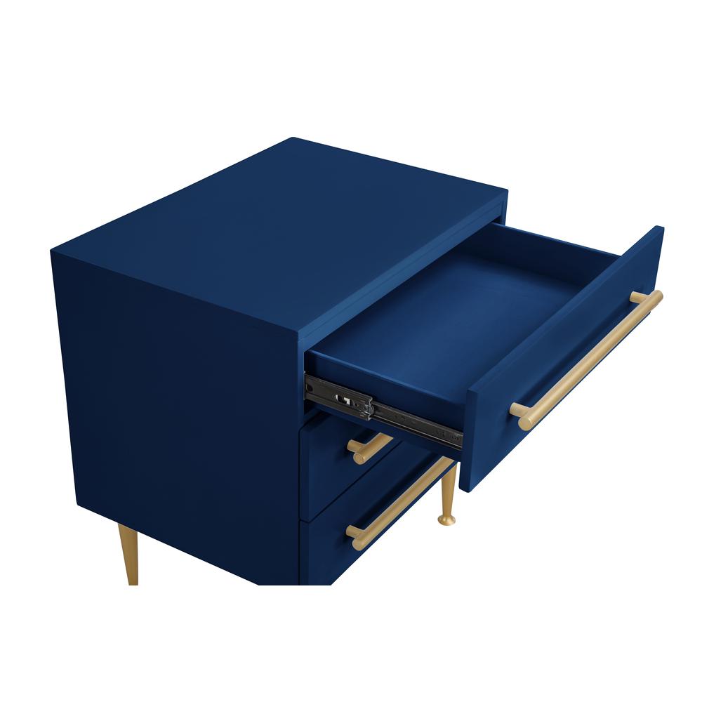 Bellanova Navy Nightstand with Gold Accents. Picture 2