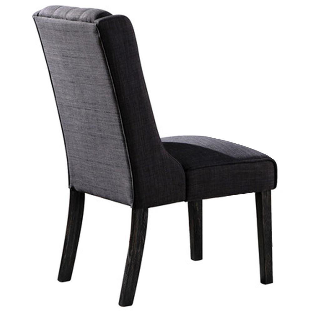 Newport Upholstered Side Chairs With Tufted Back, Set of 2, Black Charcoal. Picture 3