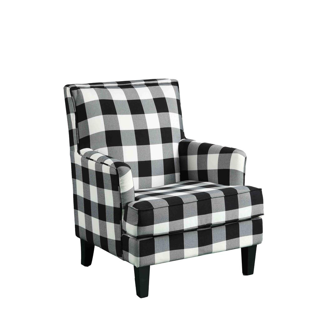 Saladin Linen Arm Chair, Checkered Pattern. The main picture.