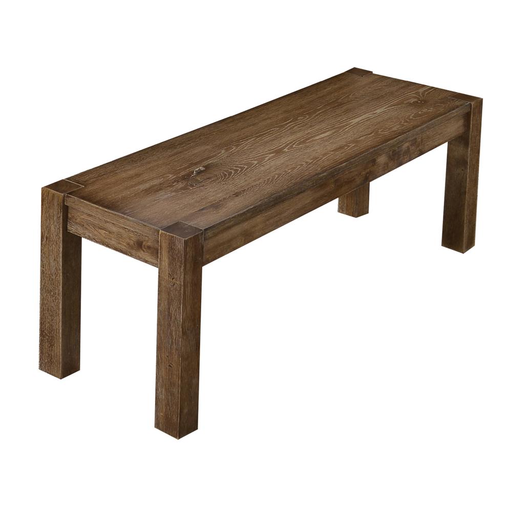 Best Master Furniture Janet 48" Transitional Wood Dining Bench in Driftwood. Picture 1
