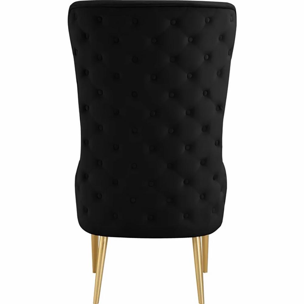 Venetian Black Tufted Velvet High Back Arm Chair. Picture 5
