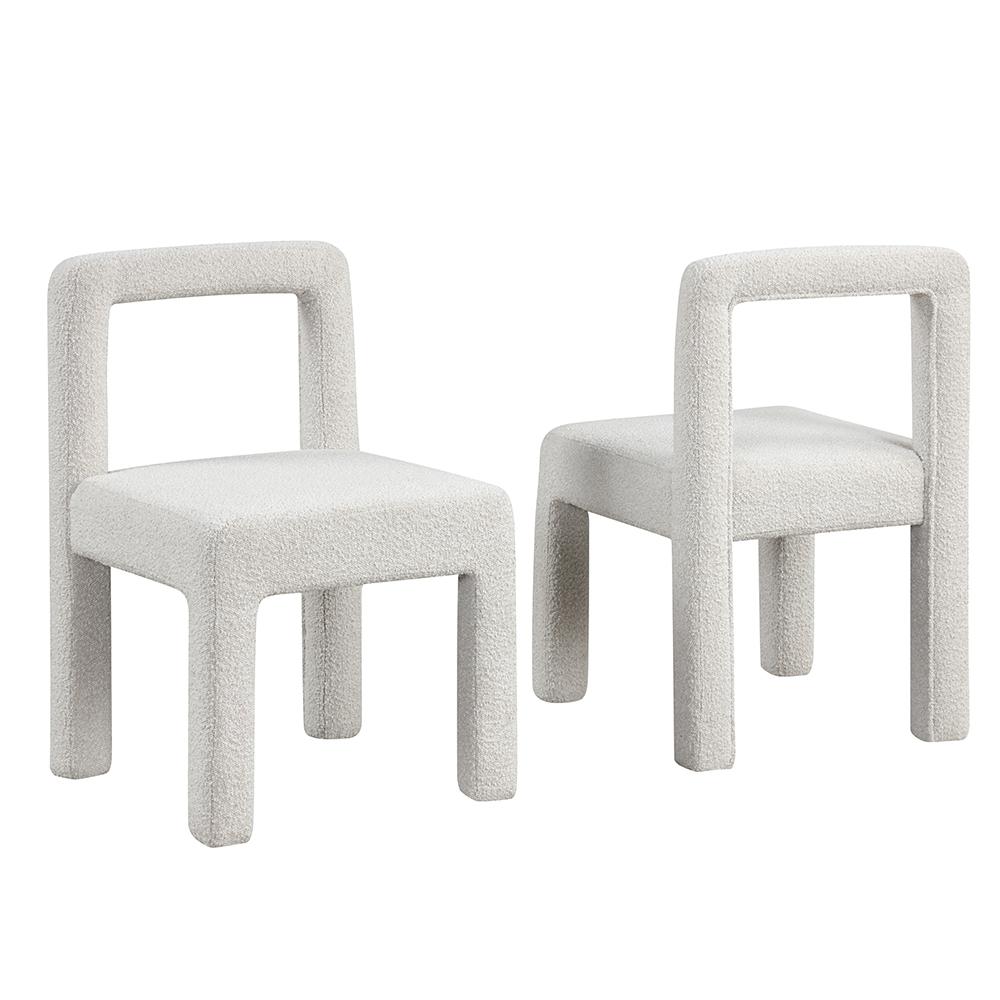 Falconer Cream Fabric Dining Chairs, Set of 2. Picture 2
