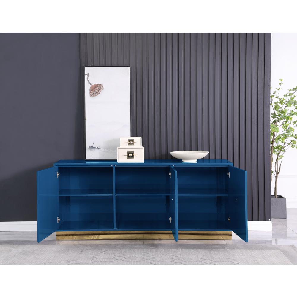 Maria Modern High Gloss Lacquer Wood Sideboard in Blue. Picture 3