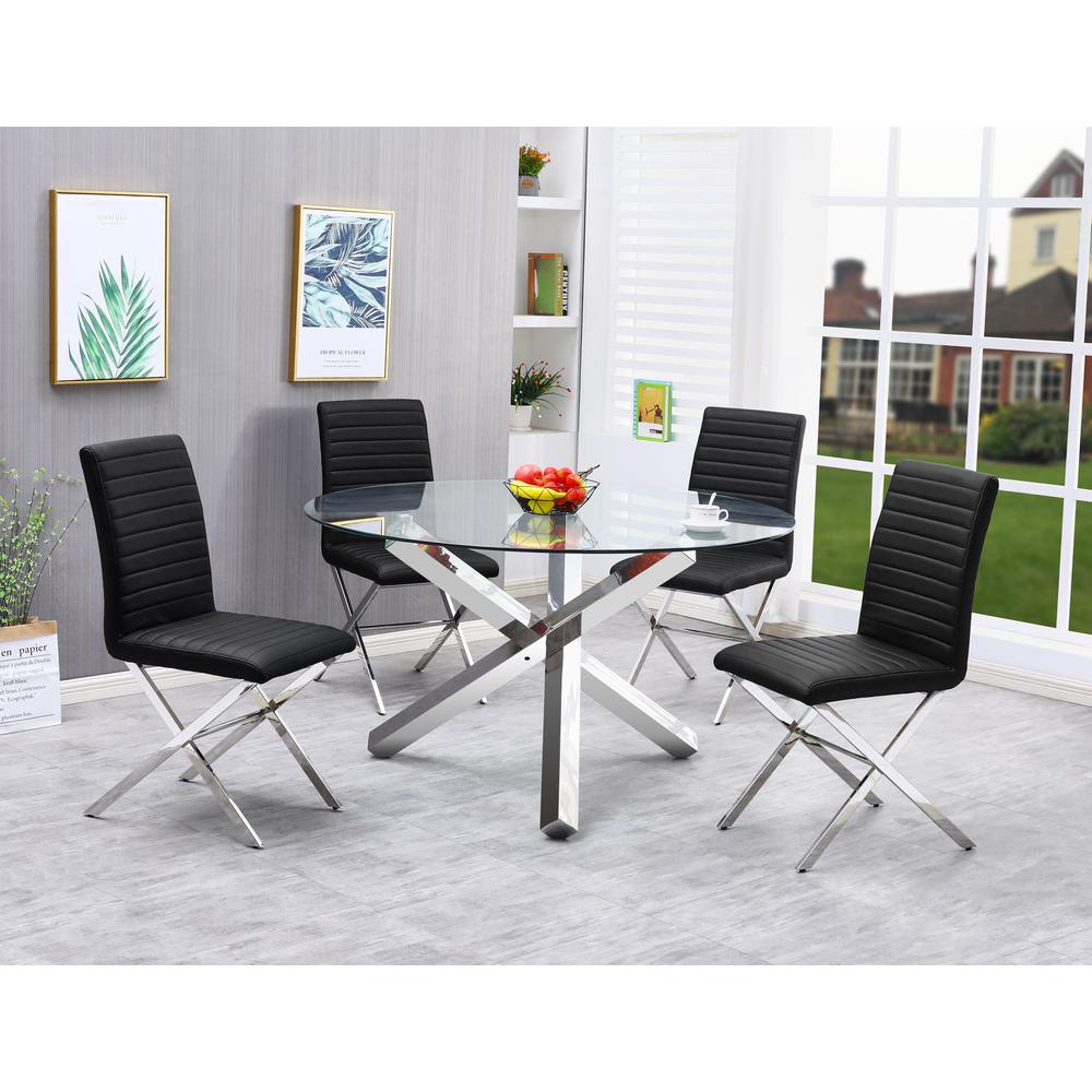 Tracy Modern 5-piece Black Dining Set. Picture 3