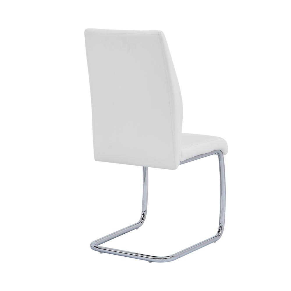 Gudmund 2-piece Modern Dining Chairs in White Faux Leather. Picture 3