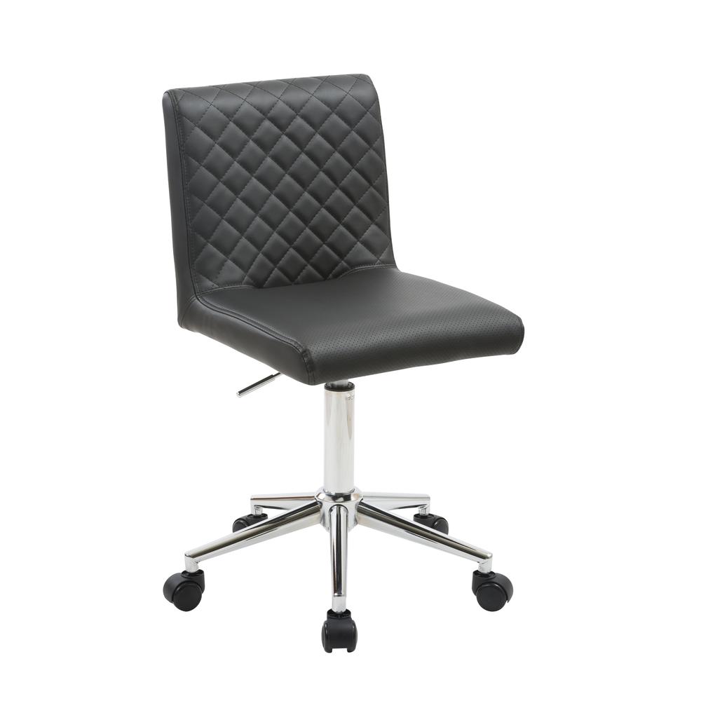 Best Master Furniture Barry 24.5" Faux Leather Swivel Office Chair in Black. Picture 1