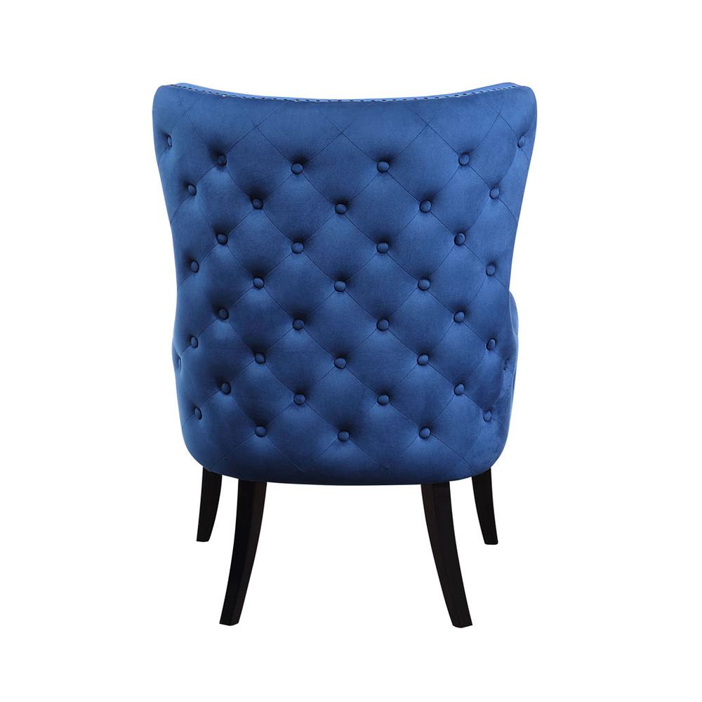 Best Master Furniture Valeria Blue Tufted Velvet Arm Chair. Picture 2