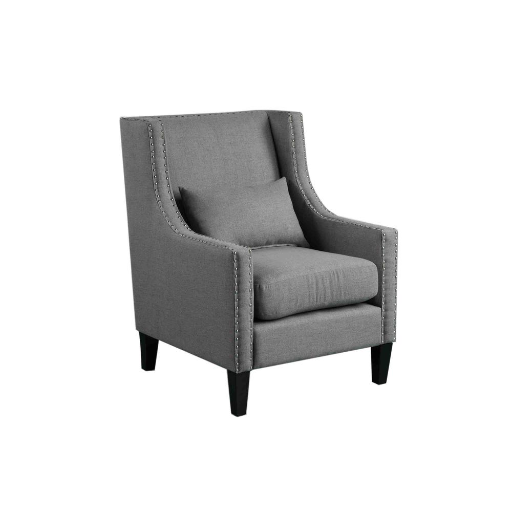 Best Master Furniture Glenn 20" Transitional Fabric Arm Chair in Dark Gray. Picture 1