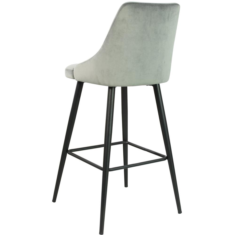 Best Master Furniture Sunset 26" Velvet Fabric Counter Stool in Gray (Set of 2). Picture 2