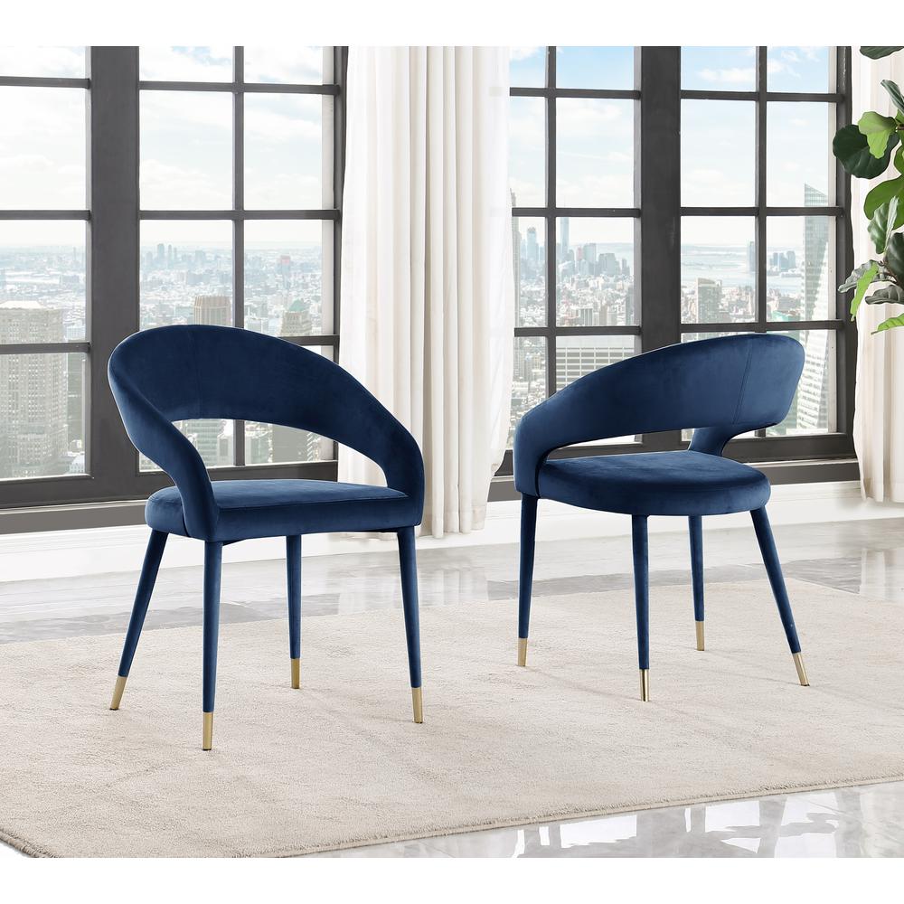Jacques Velvet Navy Dining Chairs (Set of 2). Picture 3