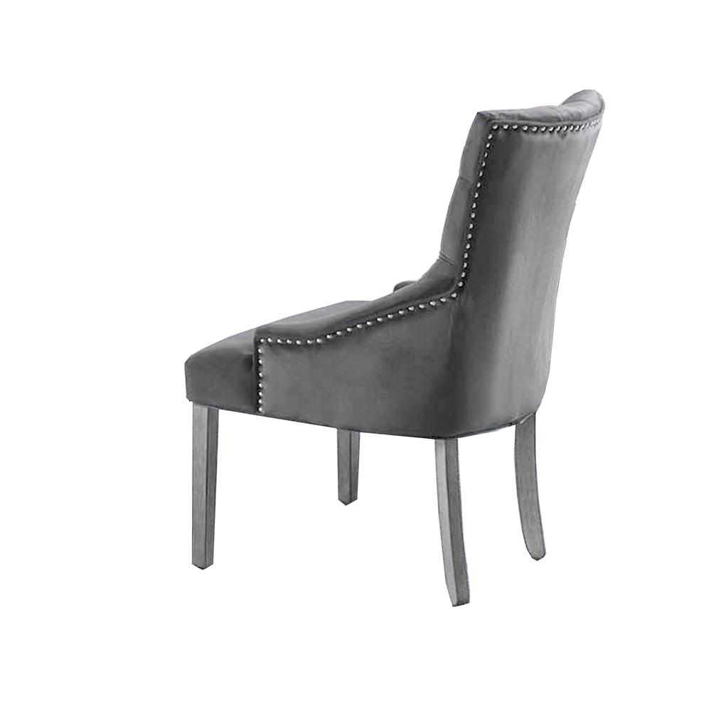 Jameson Velvet Upholstered Dining Chairs in Gray (Set of 2). Picture 2