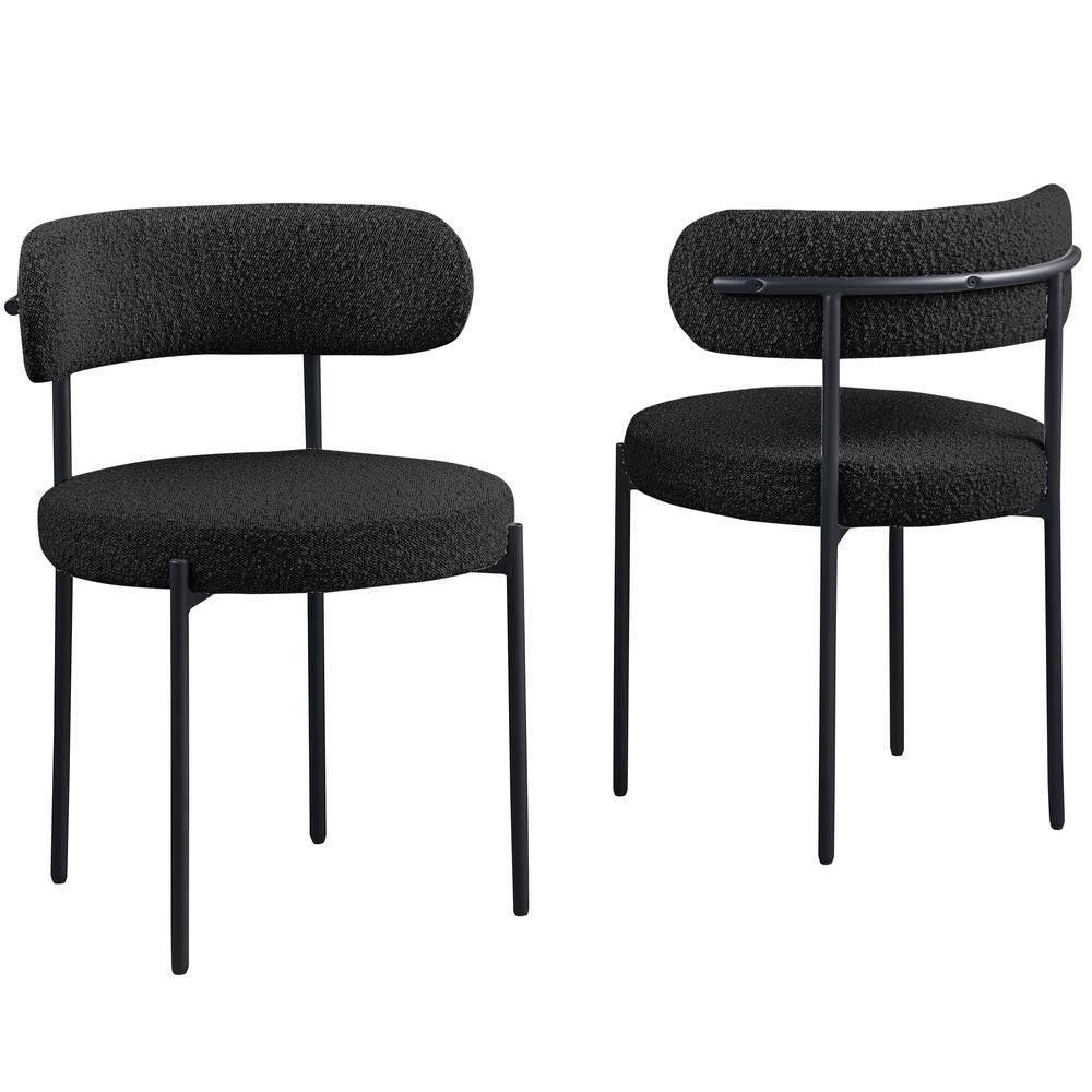 Drexel Boucle Fabric Black Dining Chairs (Set of 2). Picture 1