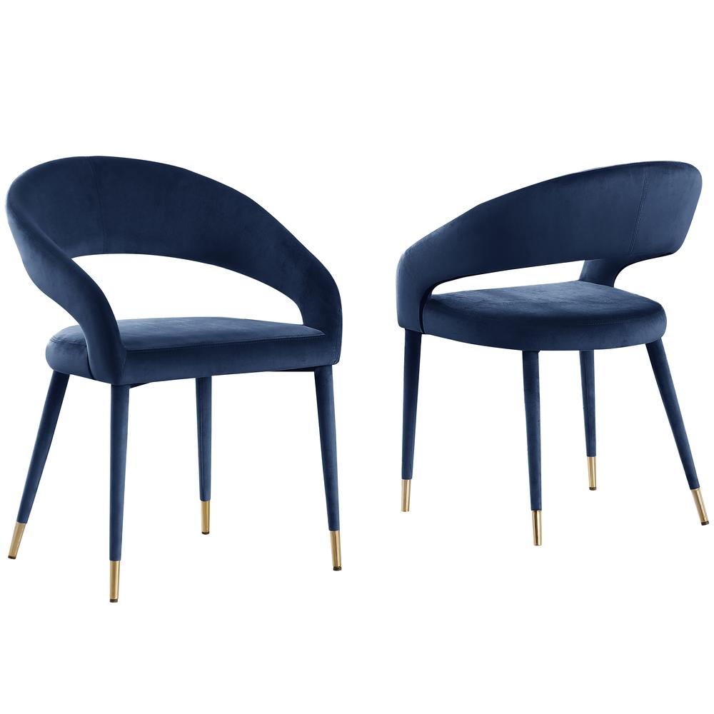 Jacques Velvet Navy Dining Chairs (Set of 2). Picture 1