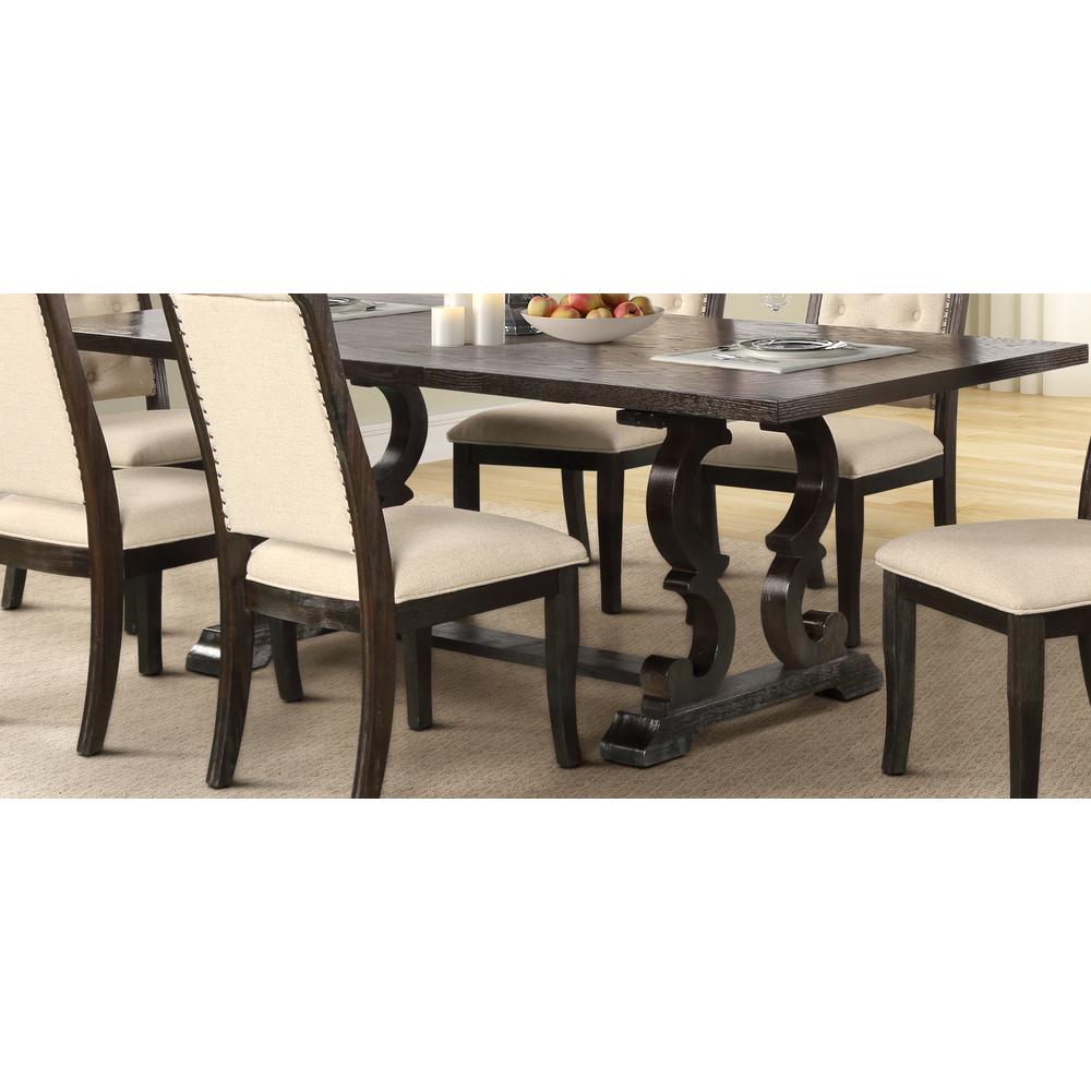 Best Master Furniture 90" Rectangular Solid Wood Dining Table in Brown. Picture 1