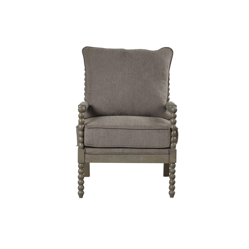 Jewell Fabric Accent Chair Taupe, Antique Grey Frame. Picture 2