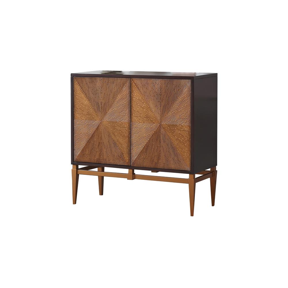 Labardi Brown with Antique Gold Accents Cabinet. Picture 1