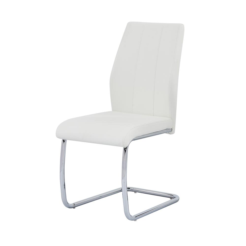Gudmund 2-piece Modern Dining Chairs in White Faux Leather. Picture 1