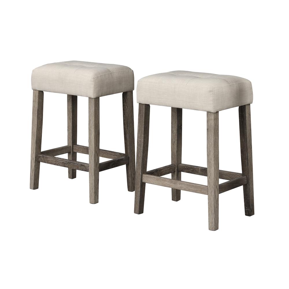 Best Master Furniture Yosef 24" Wood Counter Stool in Oak (Set of 2). Picture 1