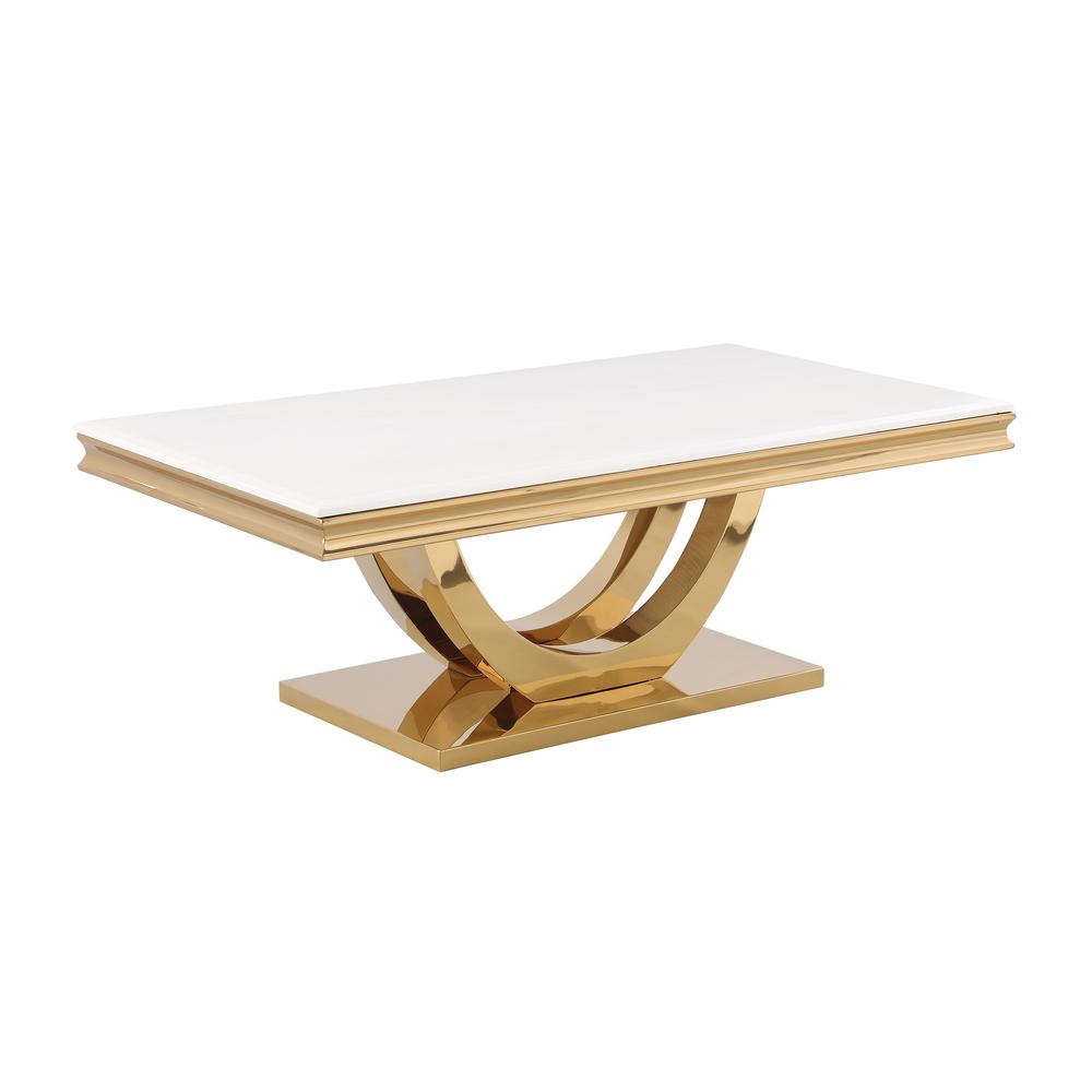 Danis Stone Marble Laminate Gold Coffee Table. Picture 2