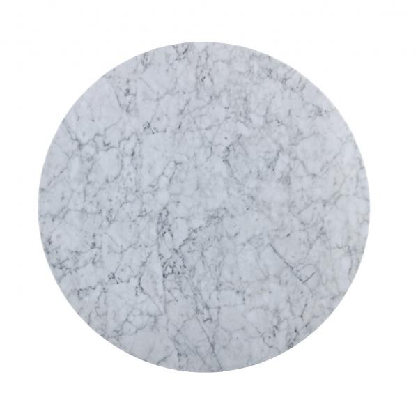 Best Master Serenity White/Gray Faux Marble Round Dining Table. Picture 2