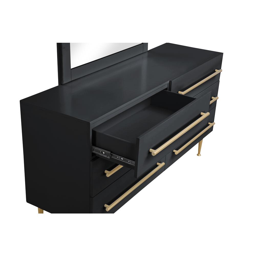 Bellanova Black Dresser with Gold Accents. Picture 2
