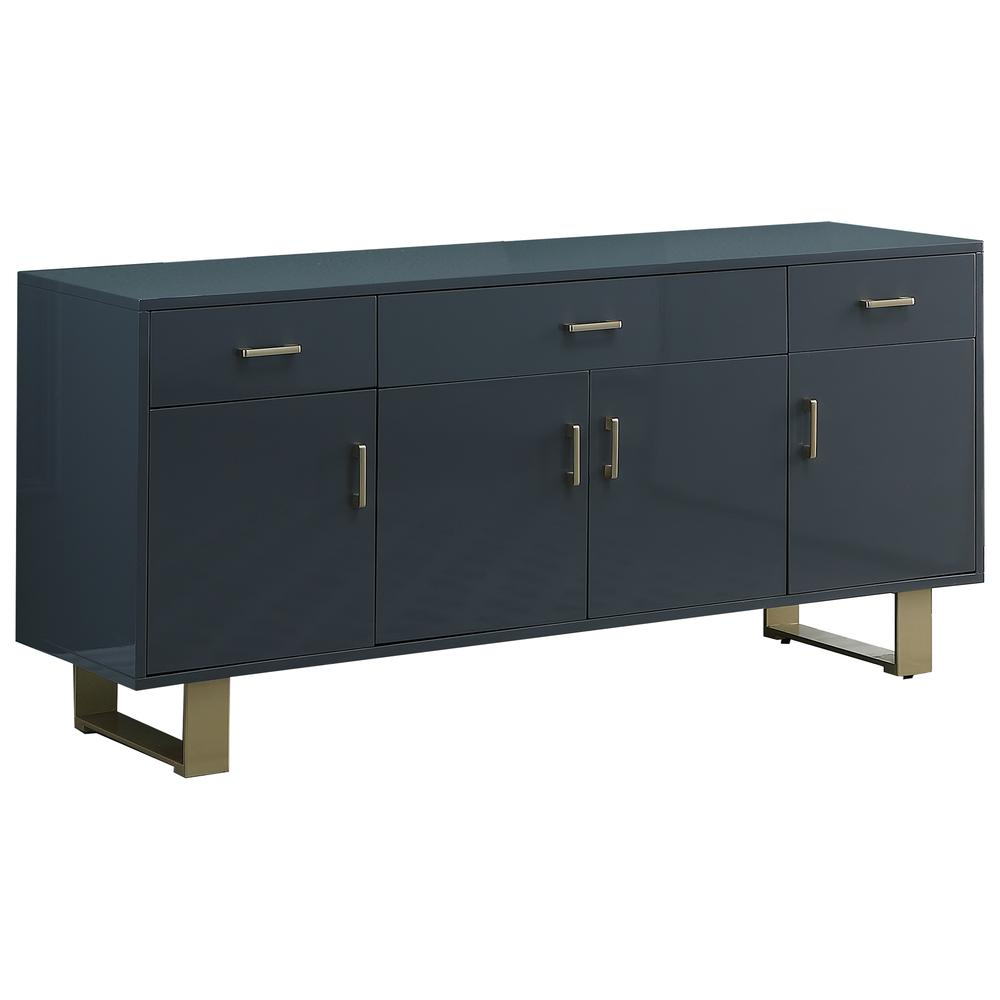 Tyrion Gray Lacquer Sideboard with Gold Accents. Picture 1